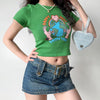 green graphic crop top boogzel clothing