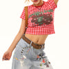 healthy fruits gingham baby tee boogzel clothing