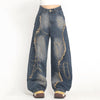 heart and star fringe wide jeans boogzel clothing