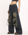 heart bow wide leg skater jeans boogzel clothing