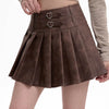 heart buckle leather mini skirt boogzel clothing