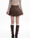 heart buckle leather mini skirt boogzel clothing