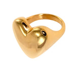 chunky heart gold ring boogzel clothing