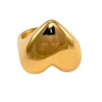 chunky heart gold ring boogzel clothing