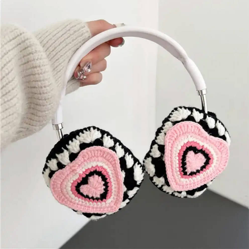 heart crochet airpods max case boogzel clothing