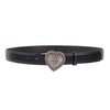 heart buckle black leather belt boogzel clothing