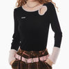 heart cutout long sleeve top boogzel clothing