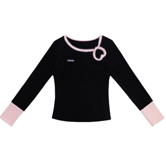 heart cutout long sleeve top boogzel clothing