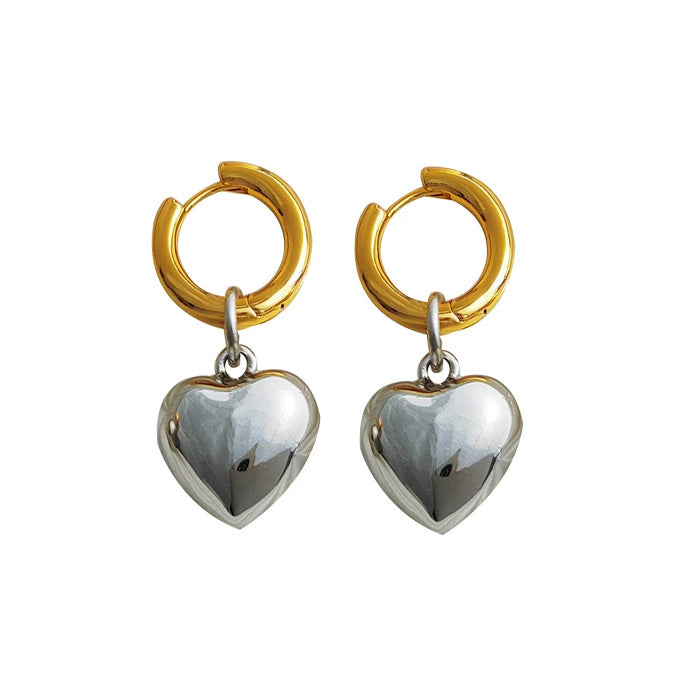 heart pendant hoop earrings boogzel clothing