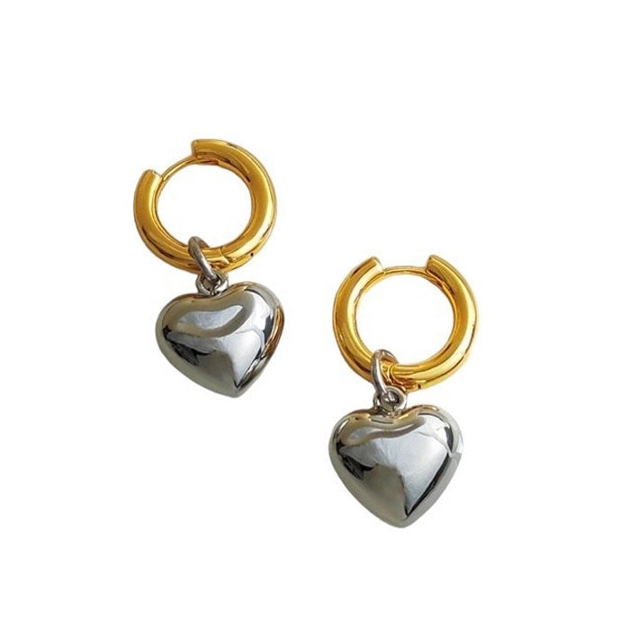 heart pendant hoop earrings boogzel clothing