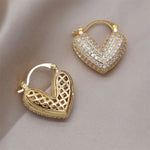 heart rhinestone earrings boogzel clothing