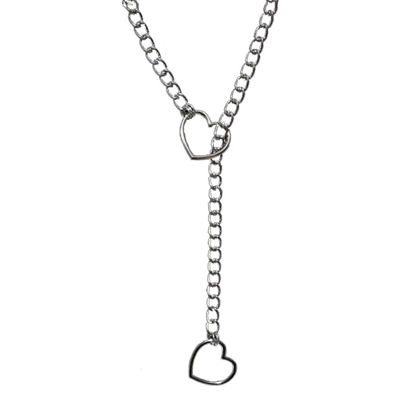 heart ring drop chain necklace boogzel clothing