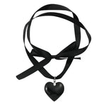heart satin ribbon necklace boogzel clothing