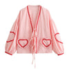 hearts gingham top with bow closure boogzel clothing