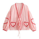 hearts gingham top with bow closure boogzel clothing