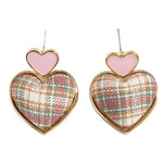 heart shape tweed earrings boogzel clothing