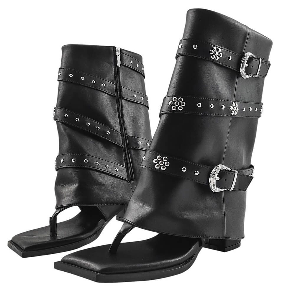 white heeled sandal boots boogzel clothing