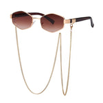 hexagonal sunglasses with chain boogzel clothing