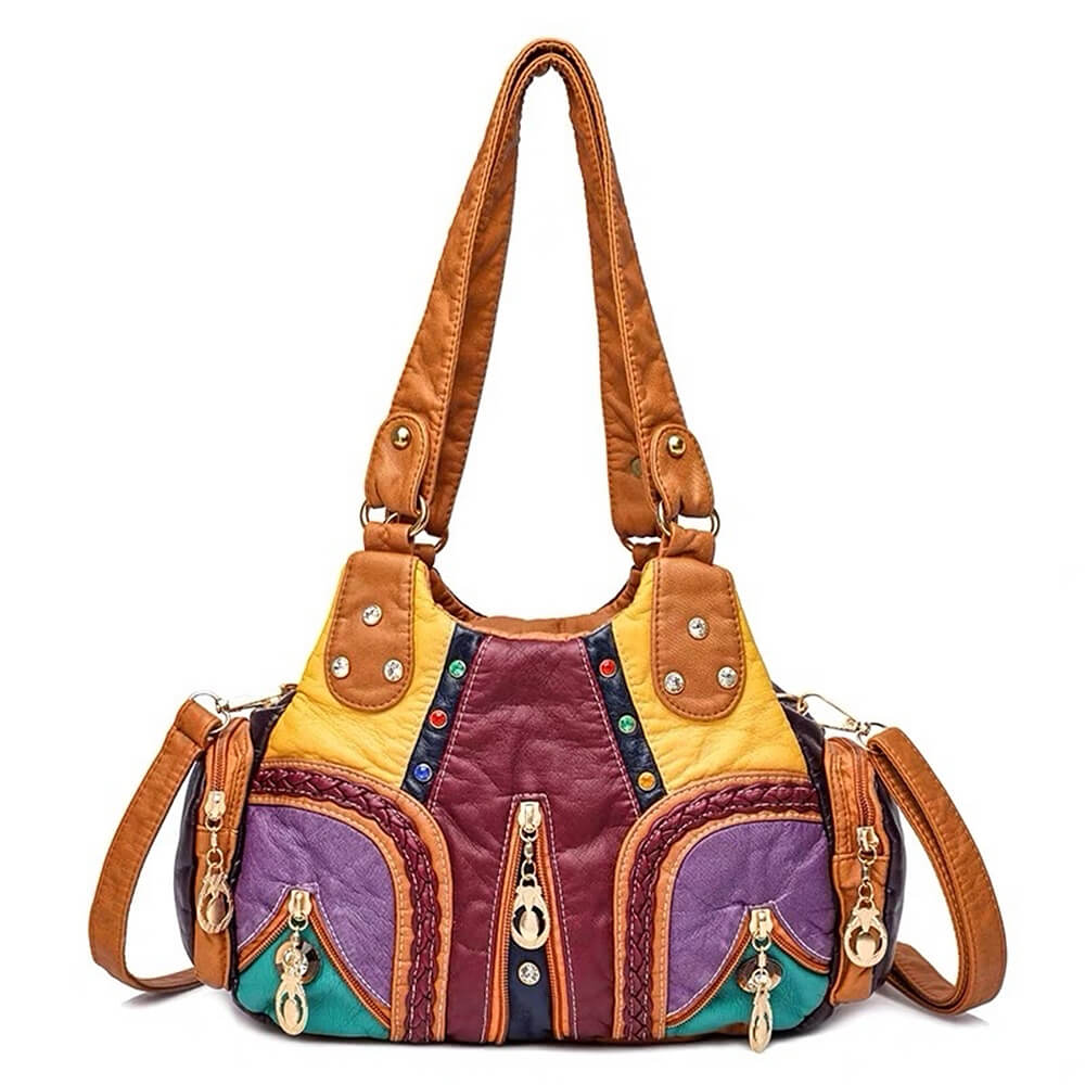 hippie aesthetic patchwork handbag boogzel clothing