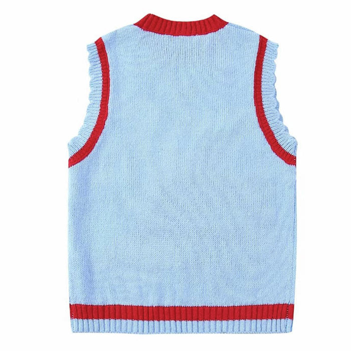 house embroidery knit vest boogzel clothing
