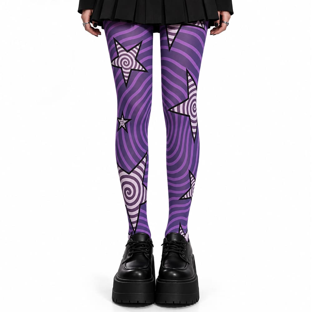 hypnotic stars pattern tights boogzel clothing