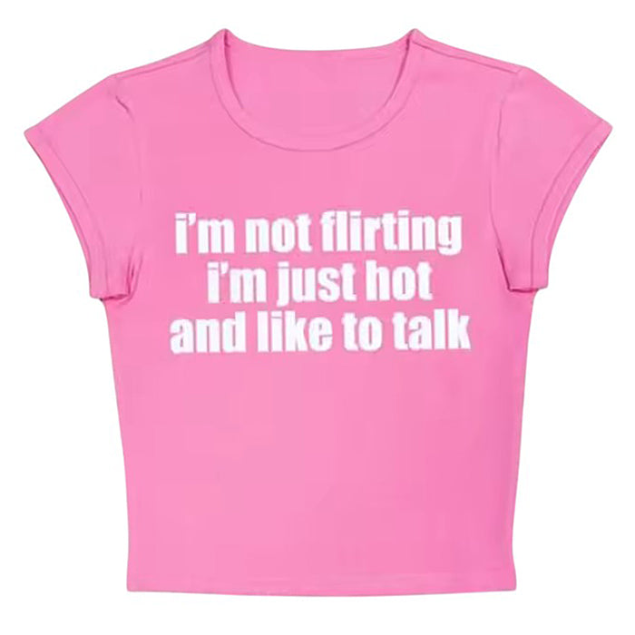 i am not flirting baby tee boogzel clothing