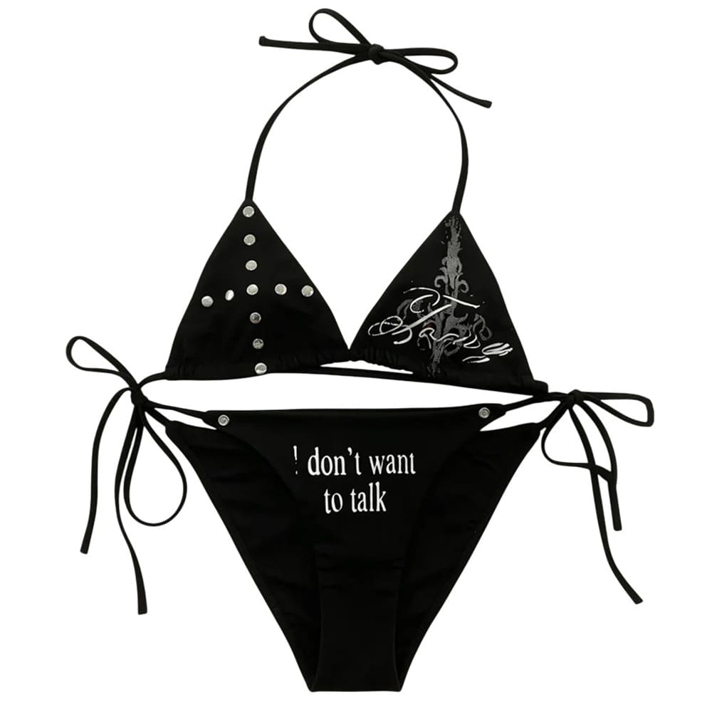 i dont want to talk bikini set boogzel clothing