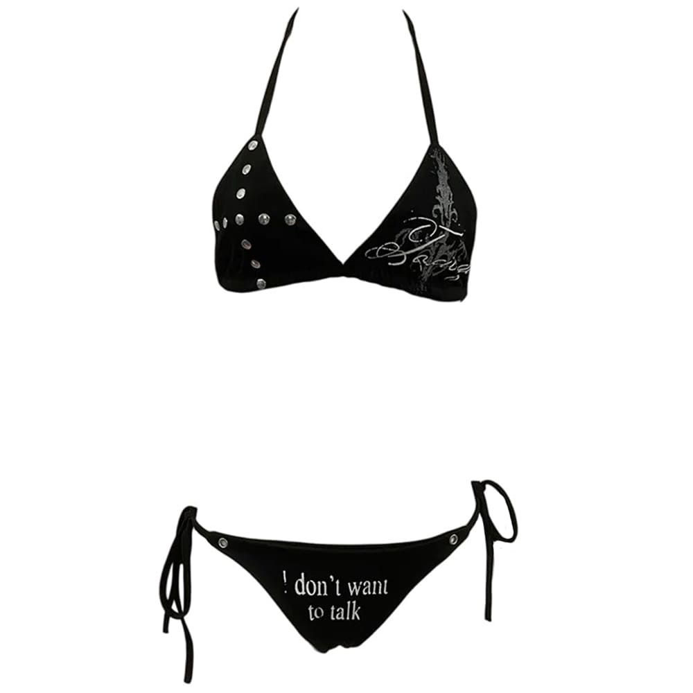 i dont want to talk bikini set boogzel clothing