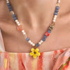 indie aesthetic flower beaded necklace boogzel clothing