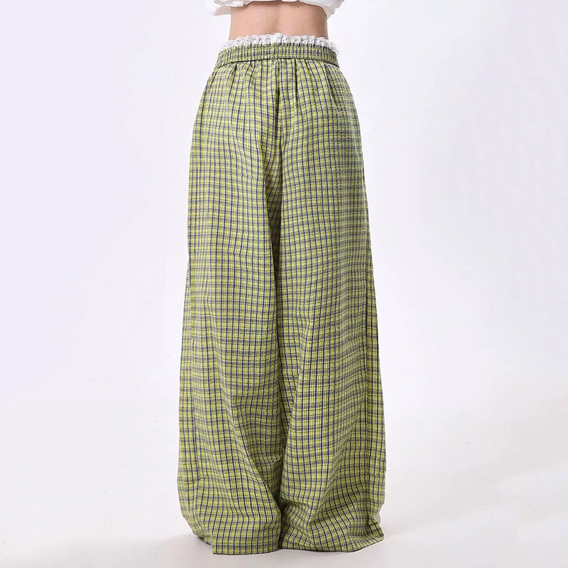 indie aesthetic green plaid pants boogzel clothing