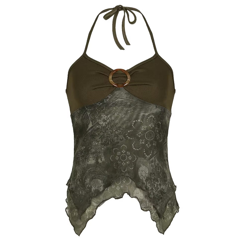 indie aesthetic lace halter top boogzel clothing