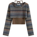 indie aesthetic striped crop top boogzel clothing