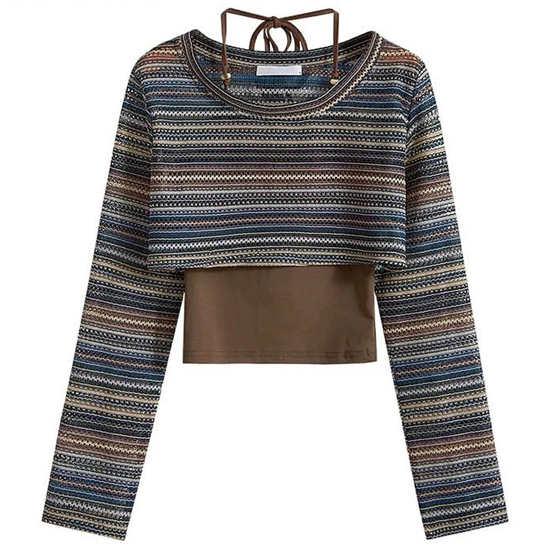 indie aesthetic striped crop top boogzel clothing