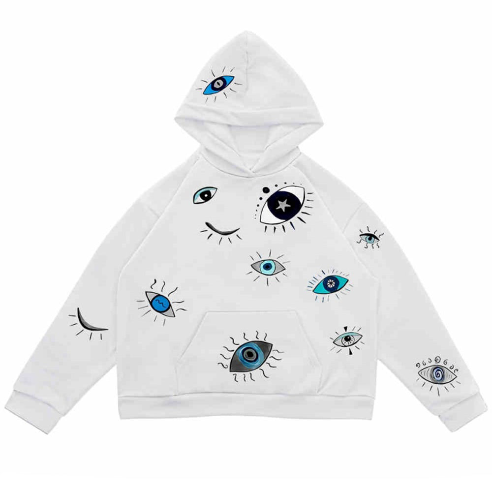 indie eye print hoodie boogzel clothing