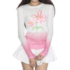 indie flower gradient knit top boogzel clothing