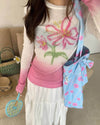 indie flower gradient knit top boogzel clothing