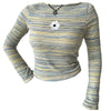 indie flower striped long sleeve top boogzel clothing