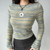 indie flower striped long sleeve top boogzel clothing
