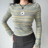 indie flower striped long sleeve top boogzel clothing