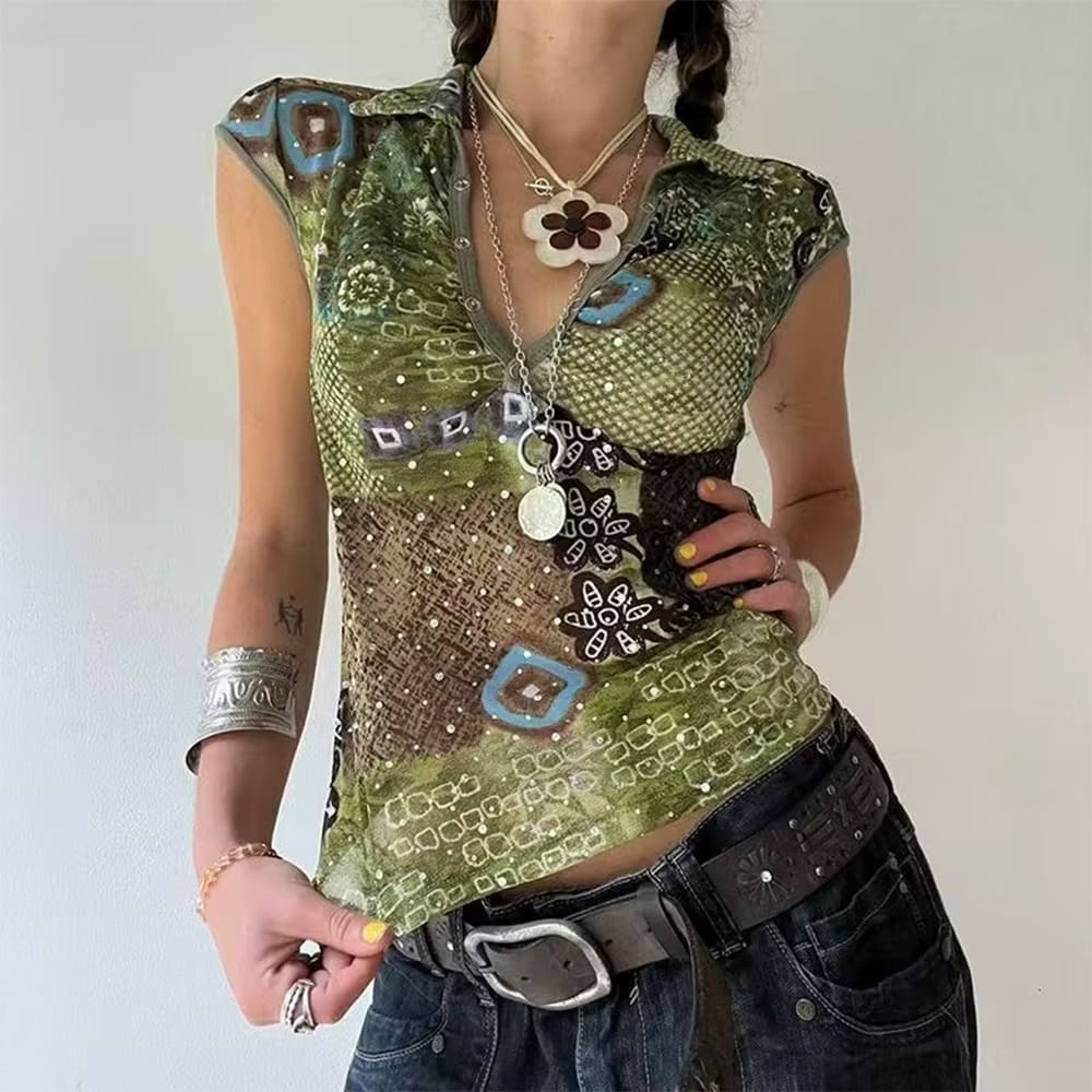 indie flower fitted shirt boogzel clothing