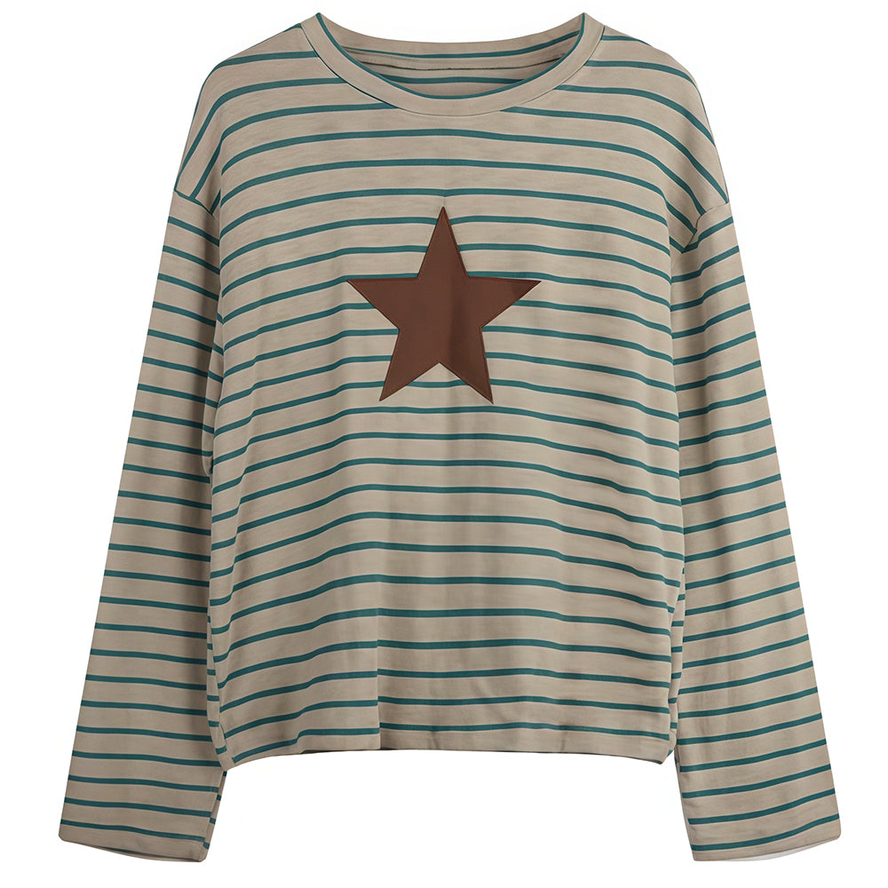 indie kid star striped long tee boogzel clothing