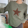 indie aesthetic star striped long tee boogzel clothing