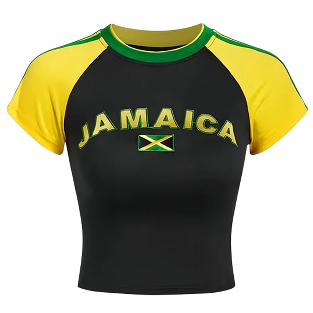 jamaica embroidery crop top boogzel clothing