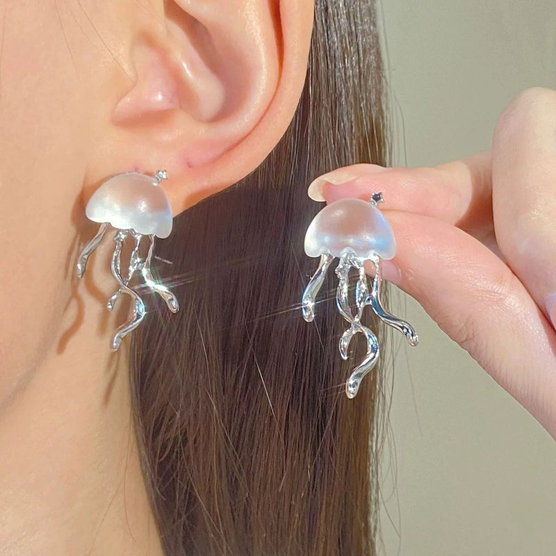 jellyfish stud earrings boogzel clothing