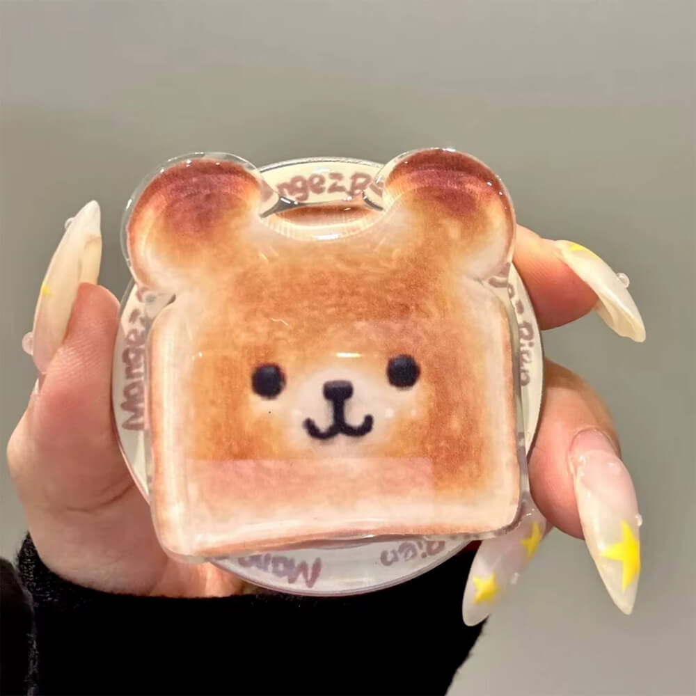 kawaii bear toast phone grip boogzel clothing