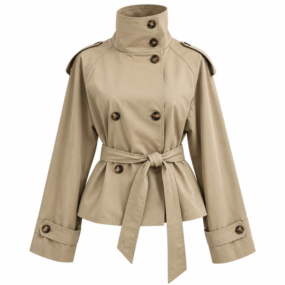 khaki belted trench jacket boogzel clothing