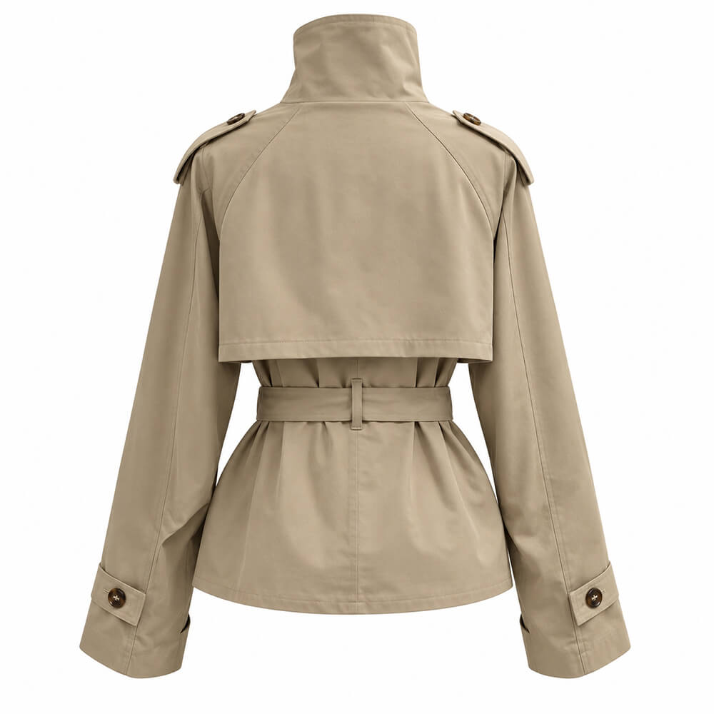 khaki belted trench jacket boogzel clothing