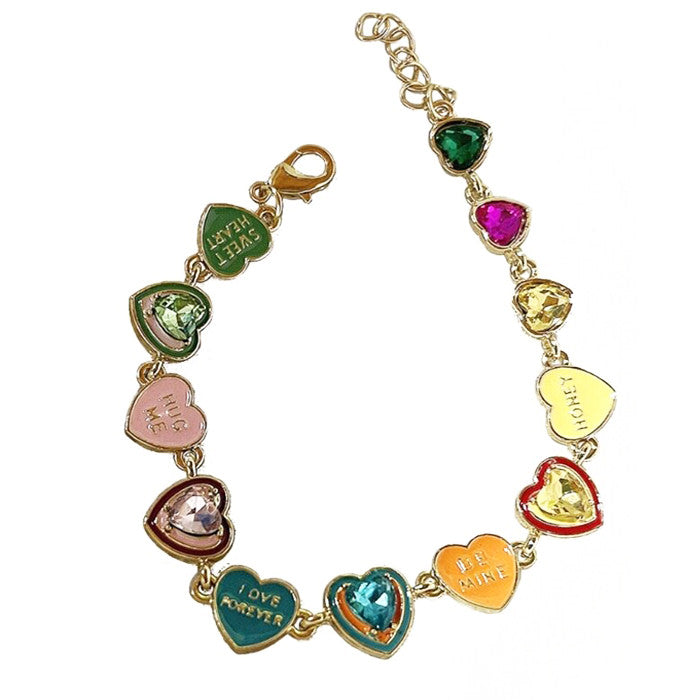kidcore colorful hearts bracelet boogzel clothing