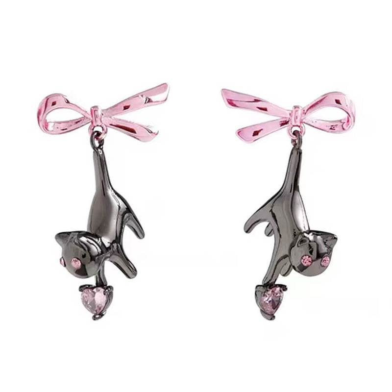 kitten bow earrings boogzel clothing