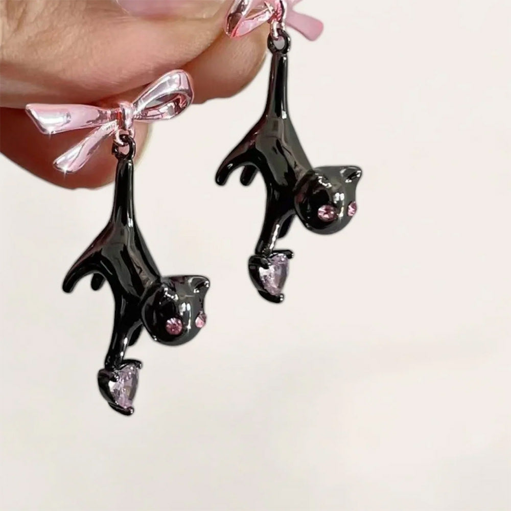 kitten bow earrings boogzel clothing